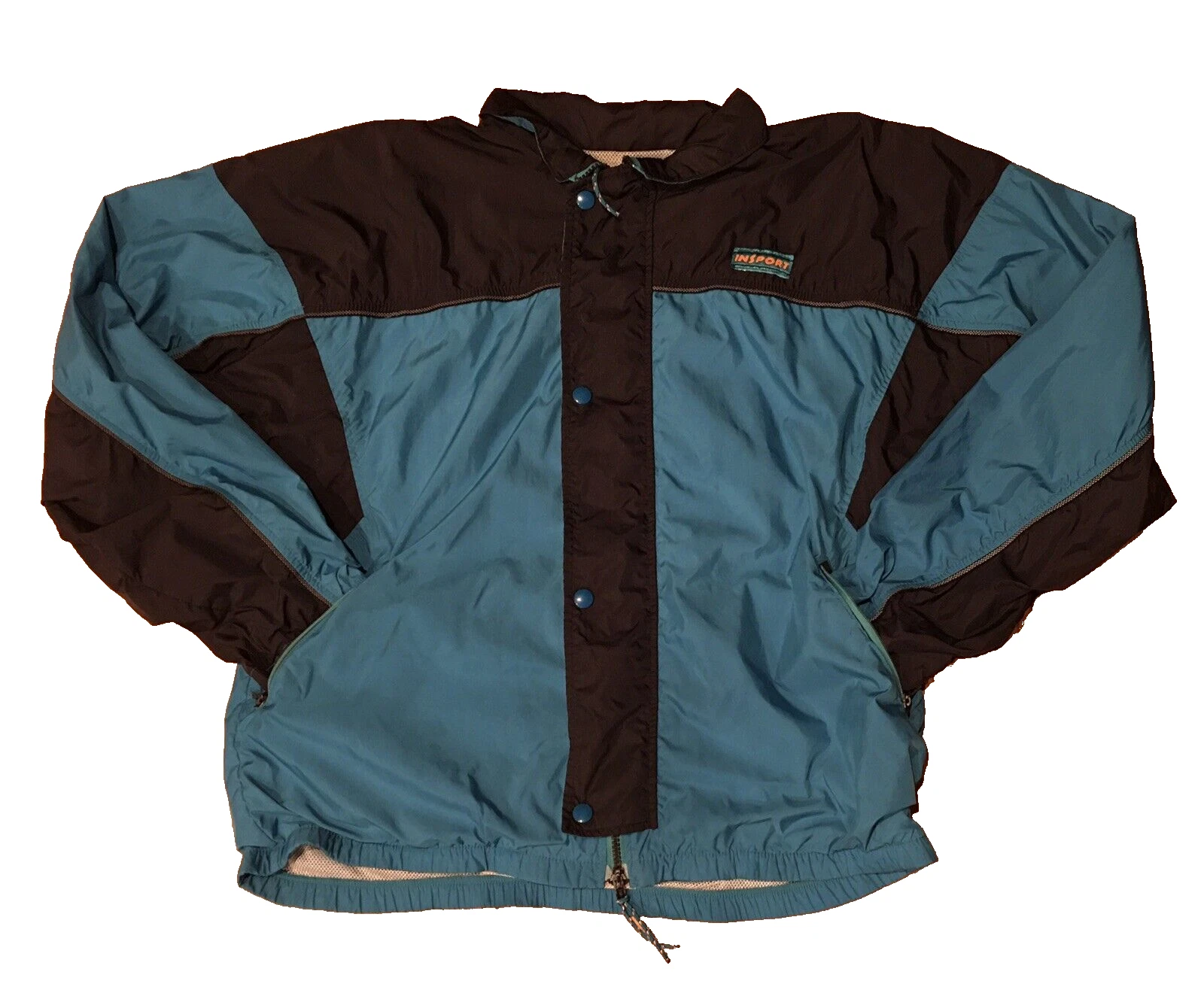 VTG 80s/90s Style Made In USA Insport Teal Lightweight Mesh Lined Medium Jacket