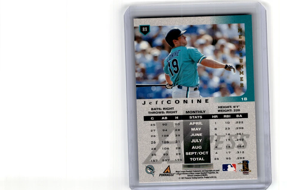 1997 Pinnacle X-Press Men of Summer #89 Jeff Conine - Image 2 of 2