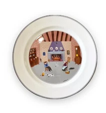 Villeroy & Boch Fireplace Design Naif Laplau # 5 Dinner Plate 10.5" Log Cabin