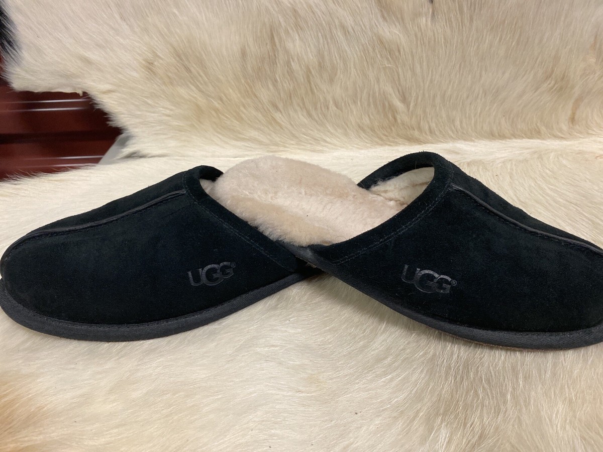 UGG 5605 Mens Chestnut Suede Sheepskin Scuff Slippers Shoes Size 9
