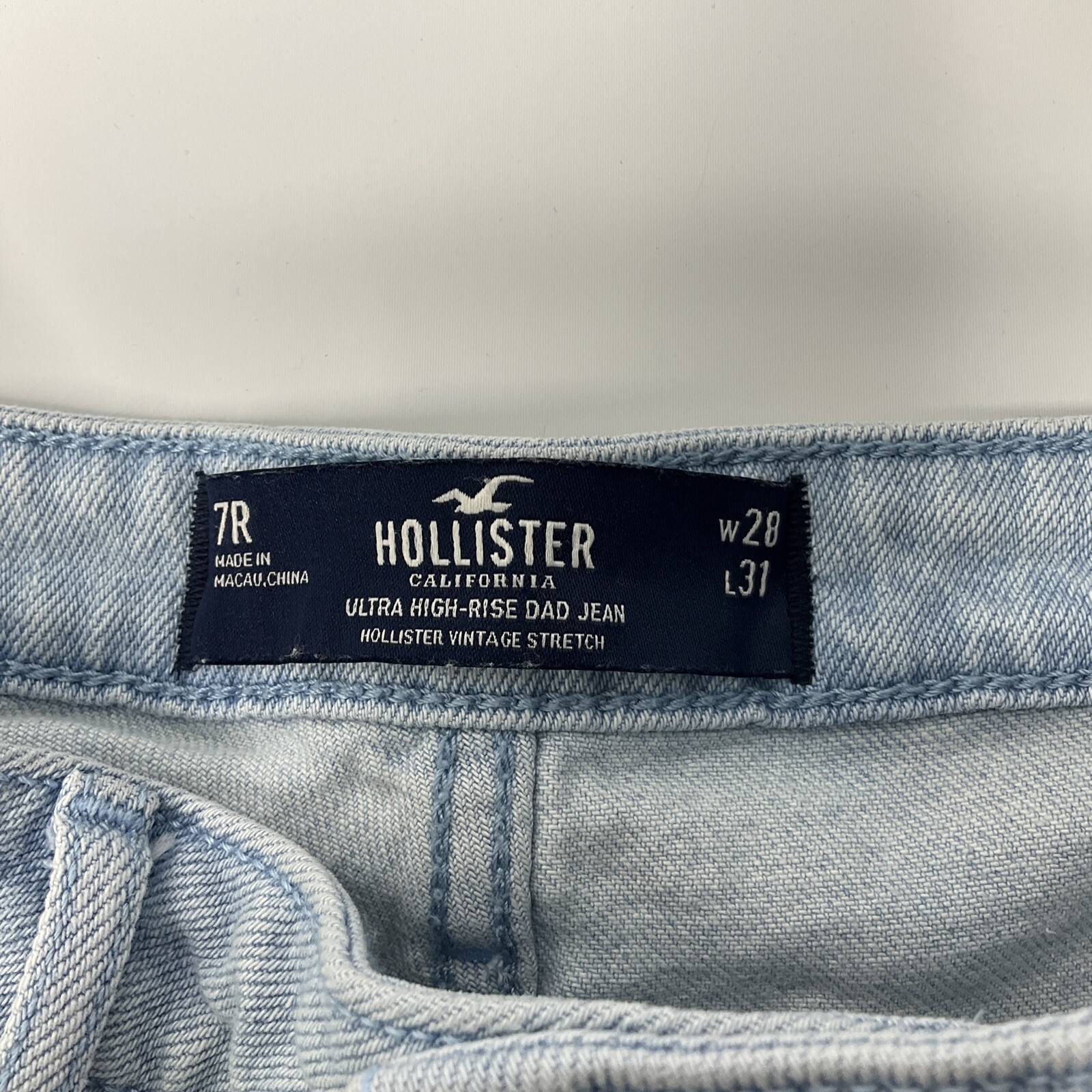 Hollister Ultra High Rise Dad Jeans Cargo Pockets Vin… Gem