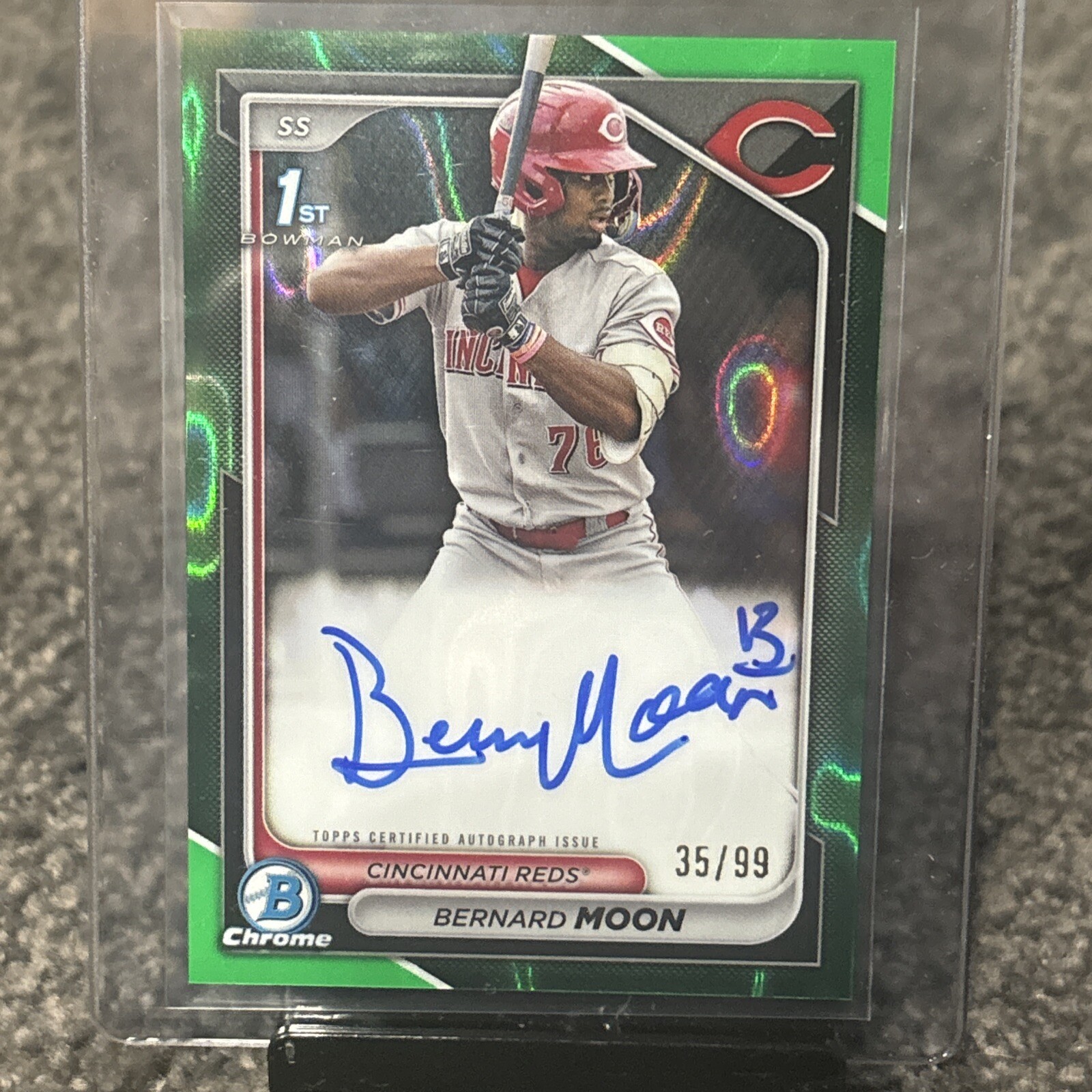 2024 Bowman Chrome Baseball Bernard Moon 1st CPA-BMO Green Lava /99 Auto