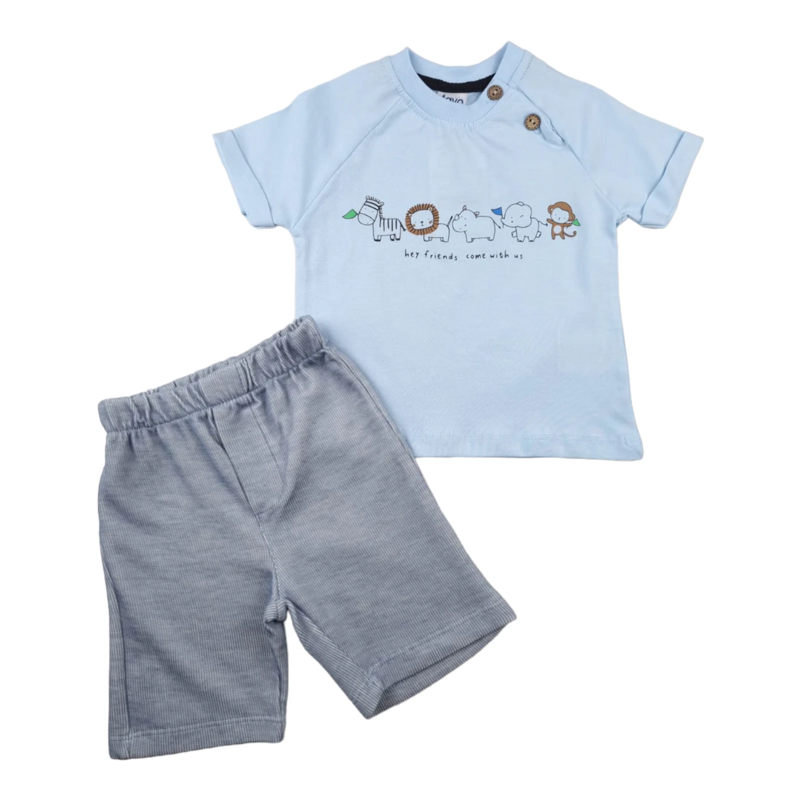 Baby Boy Capri Shorts Sleeve Tshirt Summer Outfit Top Bottom Set of 2 Cotton