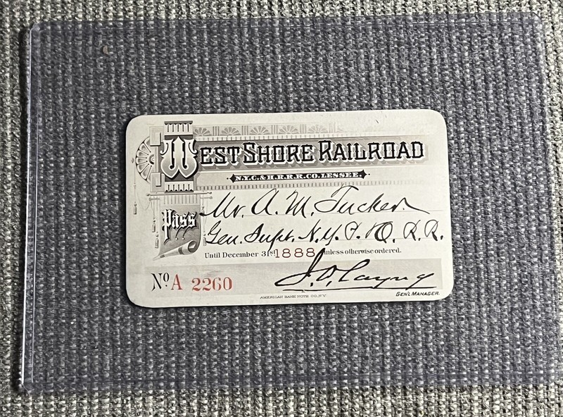 *Annual VERY RARE 1888 West Shore Railroad New York Railroad Railway pass