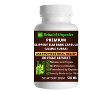 Slippery Elm Bark 500mg Vegan Capsules 100 Count