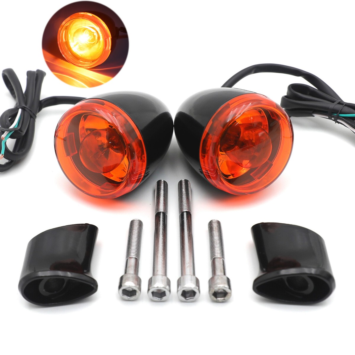 Black Rear Turn Signal Light Indicator Narrow Bracket For Harley