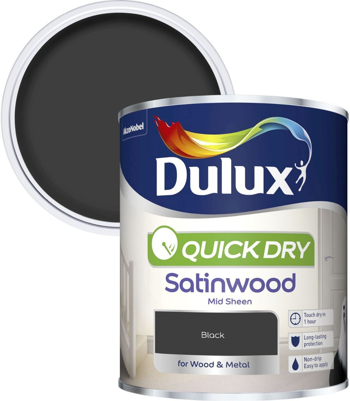 Dulux Quick Drying Satinwood Paint For Wood & Metal Various Colours