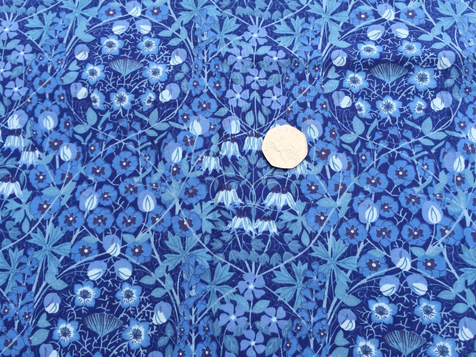 John Lewis cotton 100, 'Sea Salt Fields A', (per metre) dress fabric