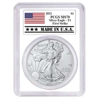 2021 $1 Type 1 American Silver Eagle PCGS MS70 FS Made in USA Label White Frame