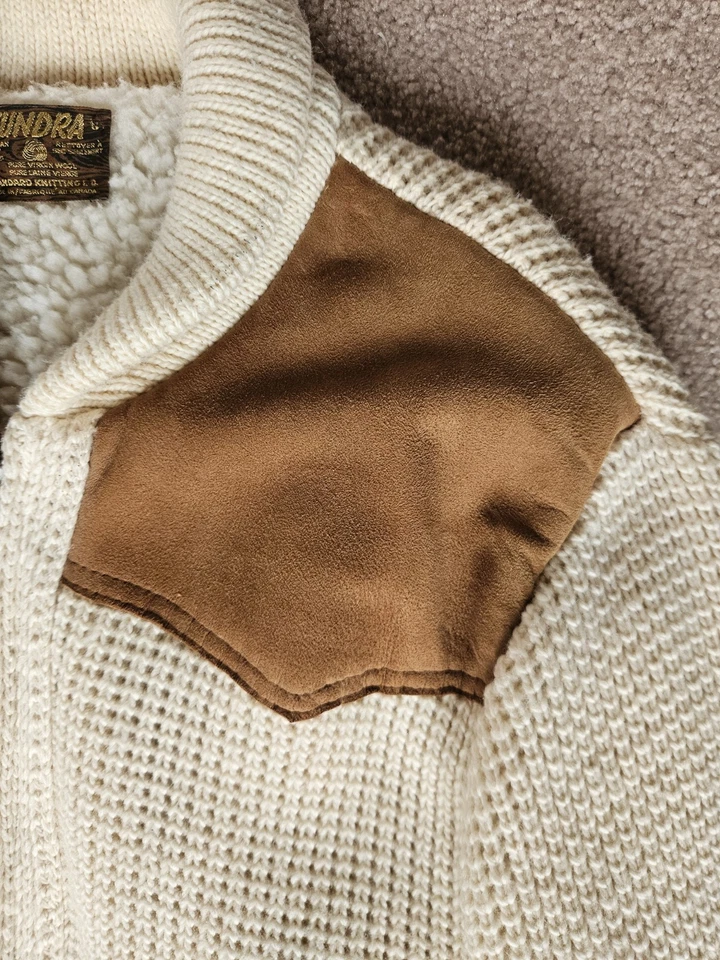 Vintage Tundra Handknit Sherpa Lined Cardigan - Medium - Image 2 of 4