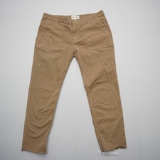 Nili Lotan Jenna Pants Size 10 Brown Cotton Stretch Crop Mid Rise Twill