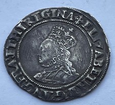 Elizabeth I Silver Hammered Shilling - 2nd issue, mm cross-crosslet, bust 3C