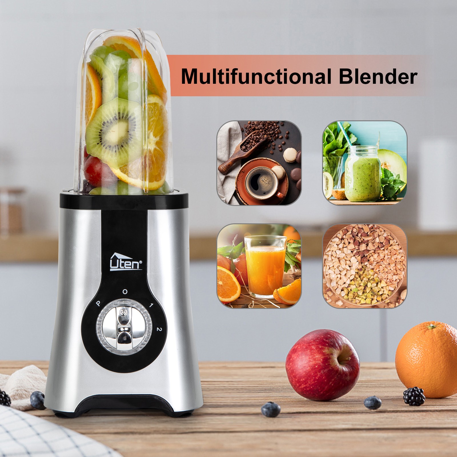 Uten Kitchen Blender Set -3-Mode for Smoothies, Drinks, and Grinding Seasonings alternate view 4