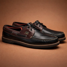 Zapatos de barco Sperry Top Sider para hombre 11,5 M cuero negro con cordones