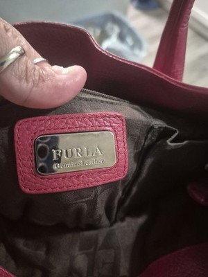 Furla Pink Pebbled Leather Tote Bag for Women Silver Hardware
