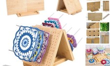 Crochet Blocking Board with Pegs  Accessories - 15.5x7.7 inch Knitting Board