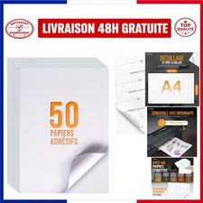 Étiquettes adhésives A4 imprimables 50 feuilles papier blanc OYEMAT