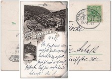 AK Litho Alexisbad Harz Bahnpost 1897 Gernrode - Hasselfelde Schmalspur