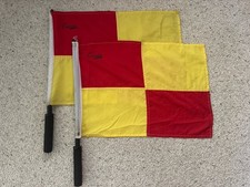 Champion Sports Soccer Referee Flags Set - red and yellow quartered