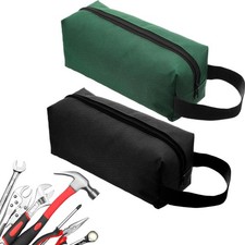 Small Canvas Tool Bag with Zipper, Easy Carry Storage Organizer for Accessories