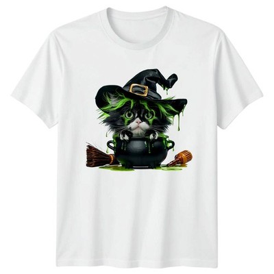 Süße Hexe Katze gruselig Halloween T-Shirt Hexerei Halloween Geschenk