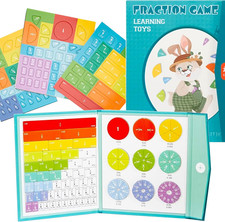 Magnetic Fraction Demonstration Book, 102Pcs Magnetic Fraction Tiles