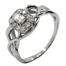 Ring Pt900Platinum/diamond #6.6(US Size) 4.3g Women