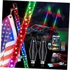 Whip Lights 2PCS 2FT Spiral RGB LED Whip Light for UTV, with Spring 2FT2PCS