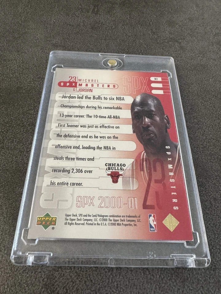 2000-01 ВЕРХНЯЯ ПАЛУБА SPX МАЙКЛ ДЖОРДАН МАСТЕРА #M1 ЧИКАГО БЫКИ - Изображение 2 из 2