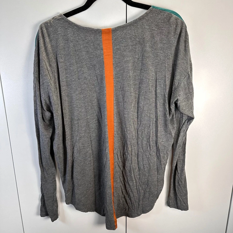 Top Dolan Left Coast Anthropology para mujer gris azulado mediano manga larga bloques de color Foto 4 de 4