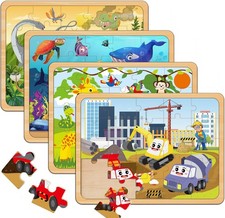 Puzzles for Kids Ages 4-6, Set of 4 Packs with 24-Piece,Preschool Educational Br