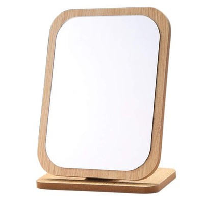Aestivate Rectangular Compact Table Mirror Standing Wood Framed Rectangle Tab...