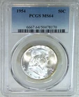 1954 P Franklin Half Dollar PCGS MS64 Frosty White 95% FBL PQ New Holder #L341E