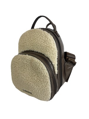 Calvin Klein Astatine Sherpa Mini Backpack - Natural Women
