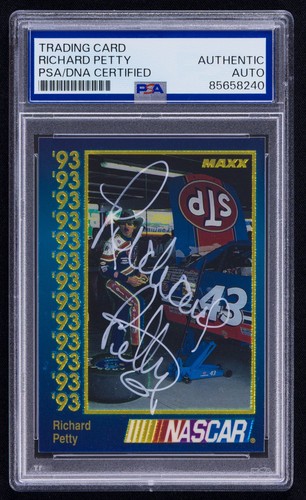 Richard Petty Signed 1993 Maxx Premier Plus Card #43 (PSA) NASCAR Racing Auto