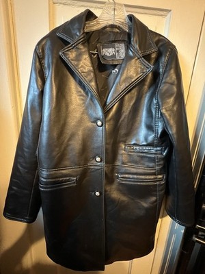 Women Black Leather GV Hand Made In Italy Jacket Size S-M