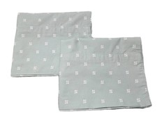 Set of 2 Lt Blue Pillowcases W/ White Accents 100 Organic Cotton 20 X 32 Queen