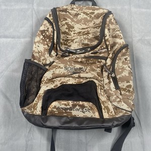 Speedo Teamster 35L Large Swim Backpack Khaki Camo Kickboard Wet Bag Padded Back