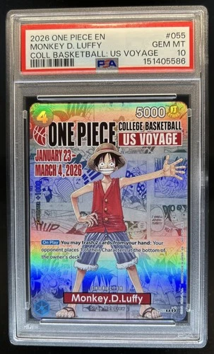 2026 One Piece Monkey.D.Luffy Promo College Basketball US Voyage #P-055 PSA 10
