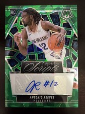 2024-25 Antonio Reeves RC Auto #RS-REE | Mosaic Rookie Scripts Green Ice Auto
