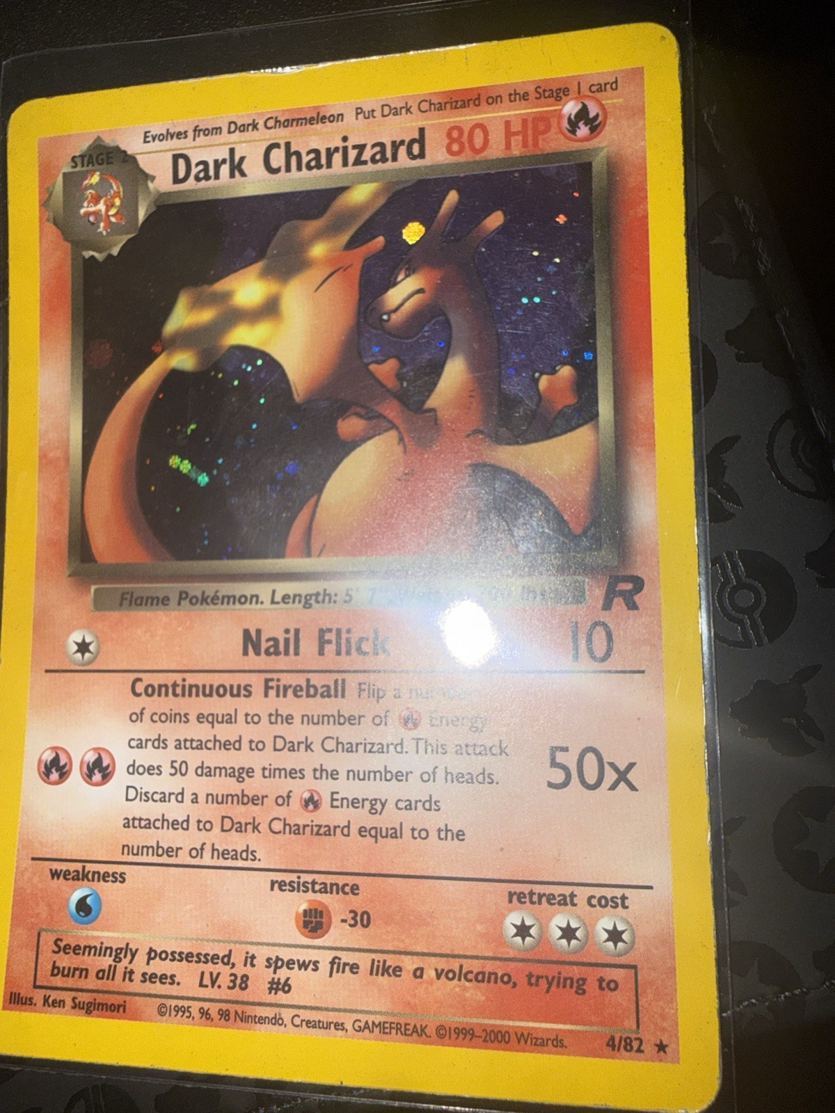 Pokémon Dark Charizard Holo Rare Team Rocket 4/82 80 HP Card