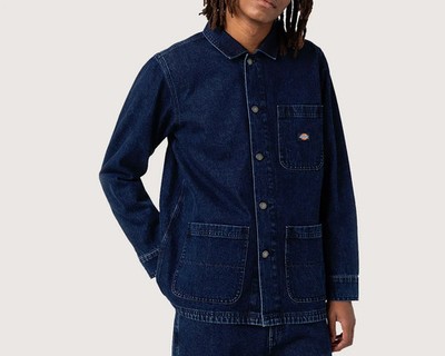 Dickies Denim Unlined Chore Coat Stonewashed Indigo Blue TCR09SNB