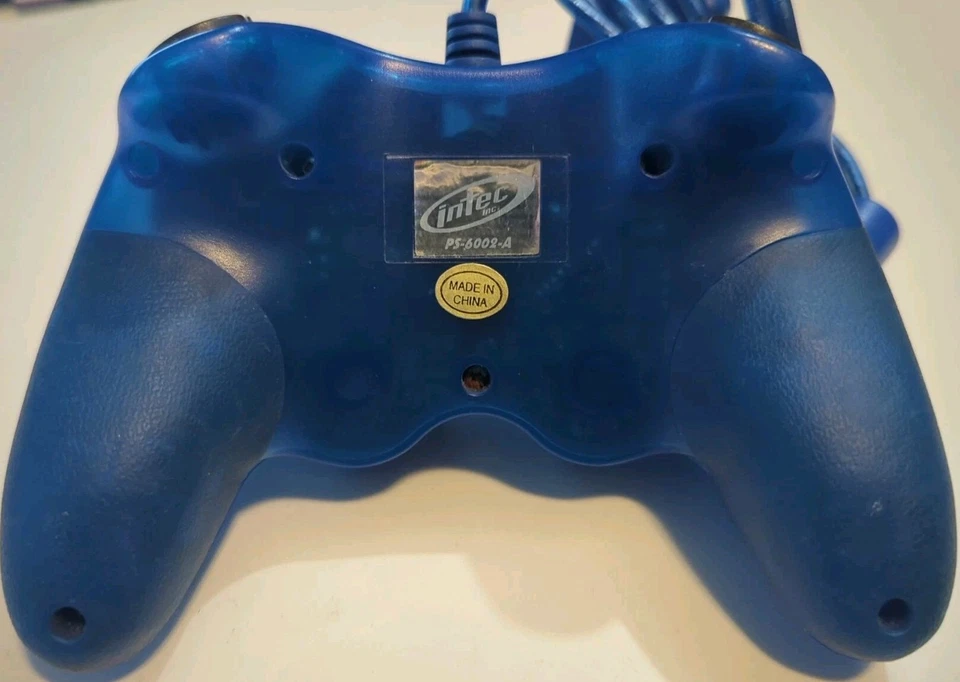 Intec Turbo Shock Wired Controller for PlayStation 1 PS1 PSX - Translucent Blue - Image 2 of 2