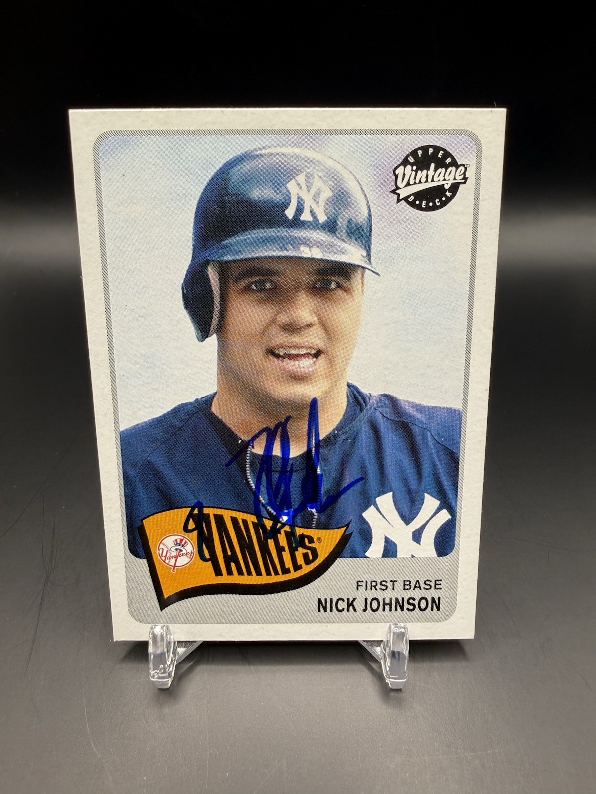 2003 Upper Deck Vintage Nick Johnson Yankees #210 On Card Auto Autograph Signed