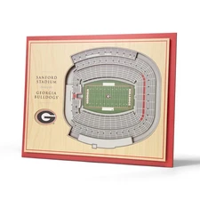 NCAA Georgia Bulldogs 5-Layer StadiumView 3D Wall Art - Sanford Stadium, 1.50...