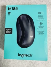 Logitech M185 Wireless Optical Scroll Mouse with USB Receiver Black New