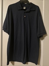 gildan dry blend t shirts mens Polo Sport Shirt Jersey Navy Blue Size XL