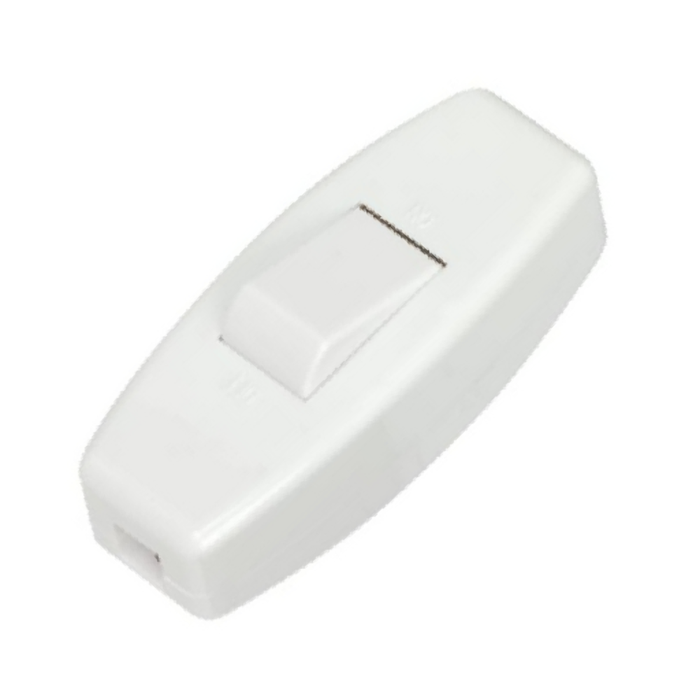 Mercury 250VAC In-line Mains Rocker Switch 6A with Screw Terminals White