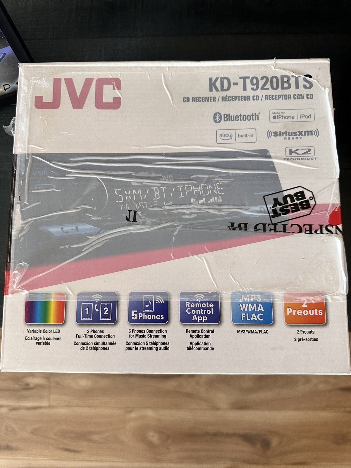 JVC KD-T920bts Bluetooth CD/USB Car Stereo In-Dash Receiver Barely Used
