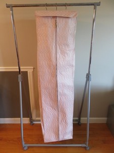 Vintage Pink Quilted Hanging Closet Organizer